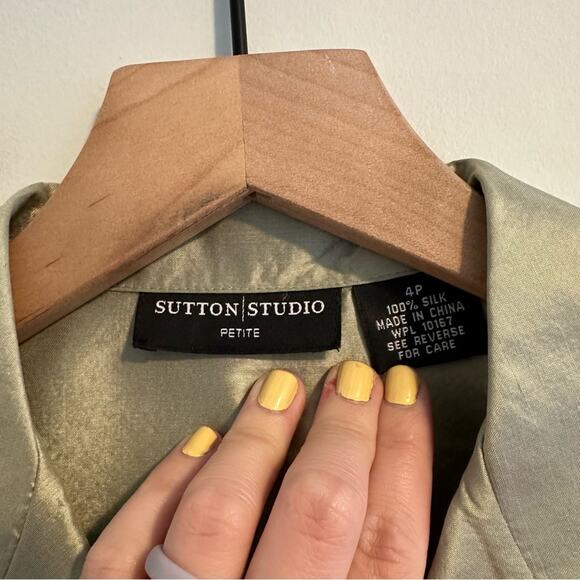 Vintage Sutton Studio Green Raw Silk 4 - Picture 12 of 12